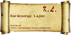 Karácsonyi Lajos névjegykártya