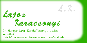 lajos karacsonyi business card